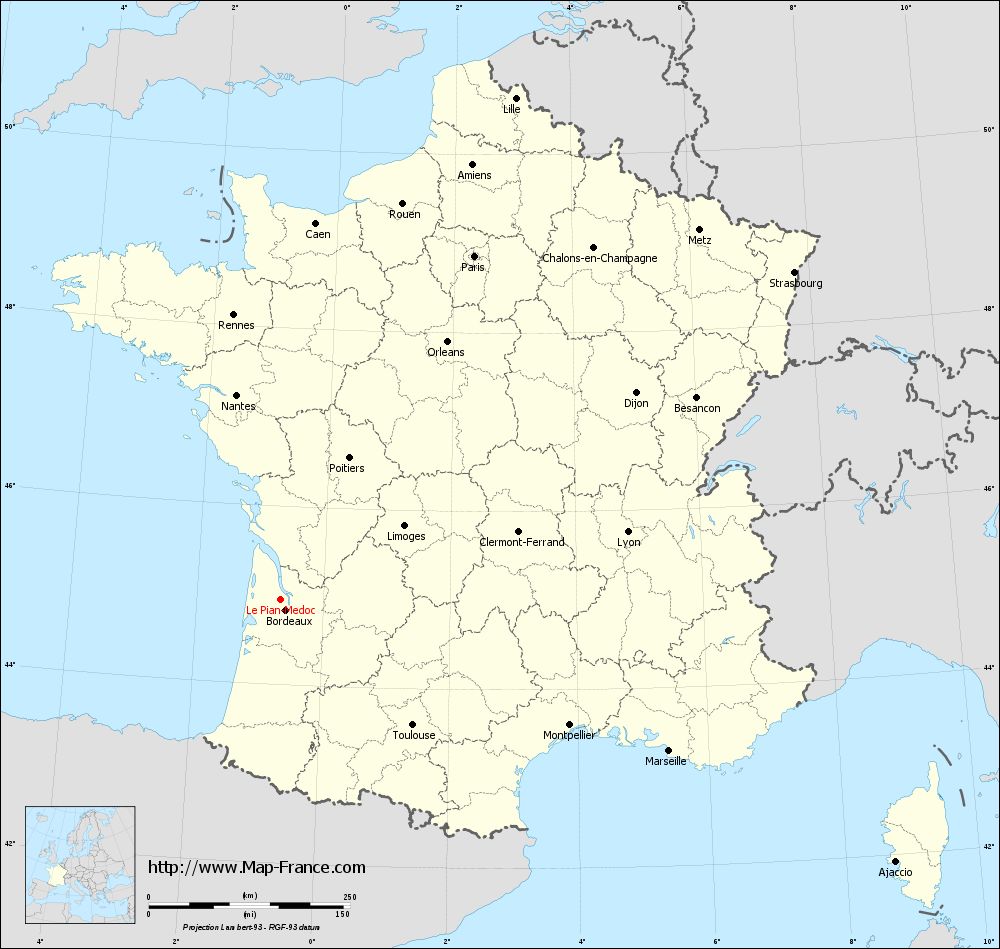 Carte administrative of Le Pian-Médoc